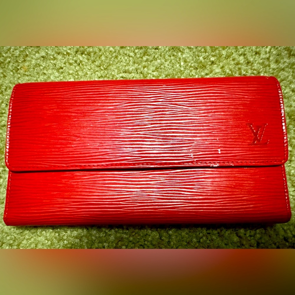Louis Vuitton red epi long wallet